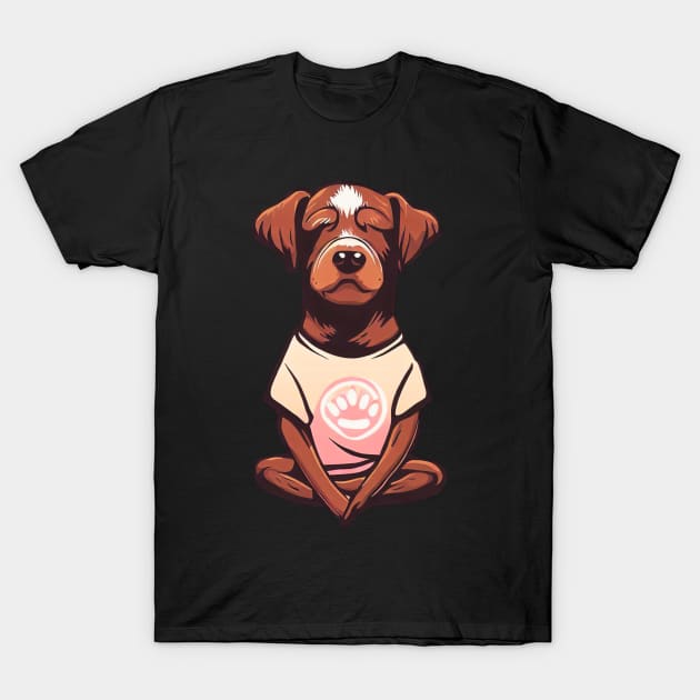 Dog Yoga #1 T-Shirt by The Open Wave